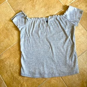 Abbeline Off The Shoulder Top- Gray